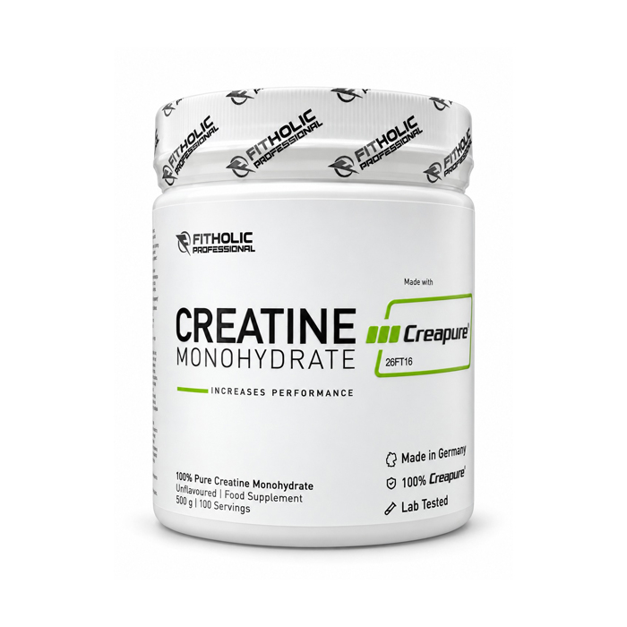 Fitholic-Professional-Creapure-Creatine-Monohydrate Fitholic Professional Creapure® Creatine Monohydrate 500 грама / 100 дози - Image 1