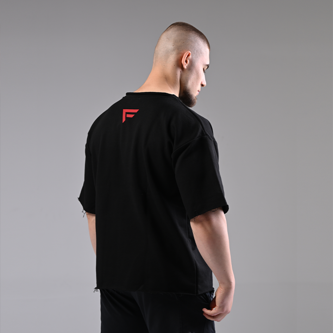 Черна тениска Forcelab с червено лого - Image 3