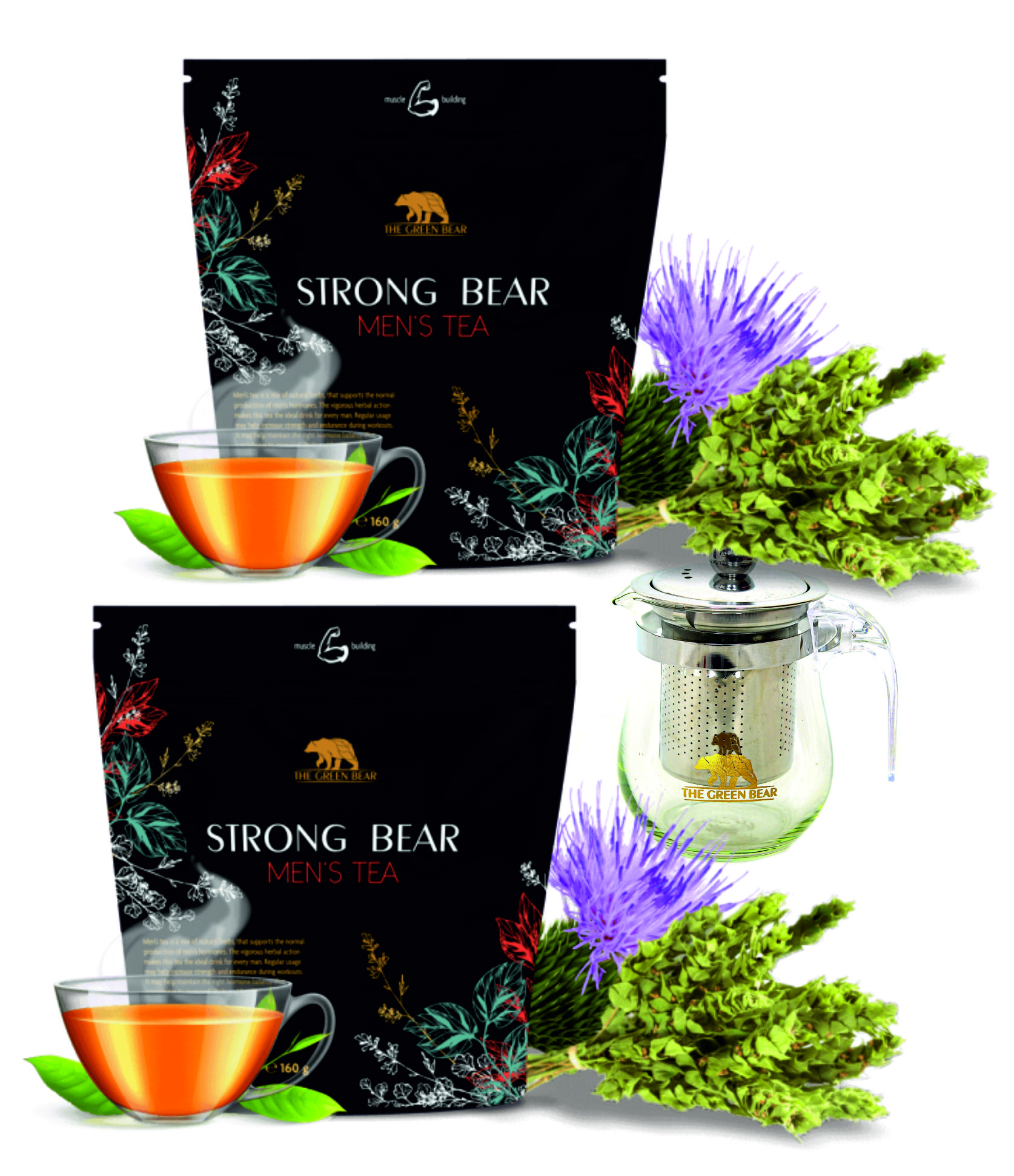 tea_11.jpg Чай Strong Bear x 2 + подарък каничка за чай - Image 1
